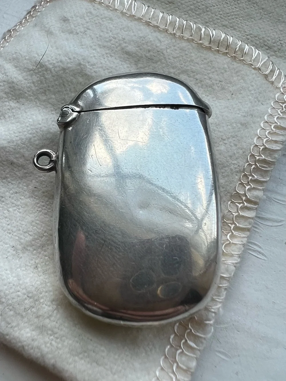 English Antique Sterling Silver Match Safe Vesta Case 925 Reynolds & Westwoods